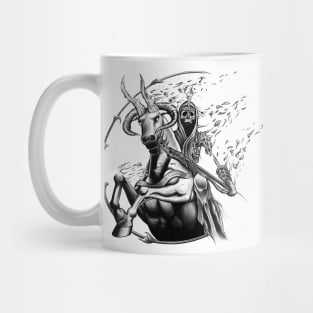 Death Warrior Riding a Mythical Beast while Disintegrating Mug